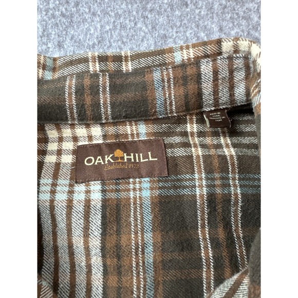 Mens OAK HILL 3XL Brown Flannel Long Sleeve Button Up Shirt 3XL - Picture 2 of 6